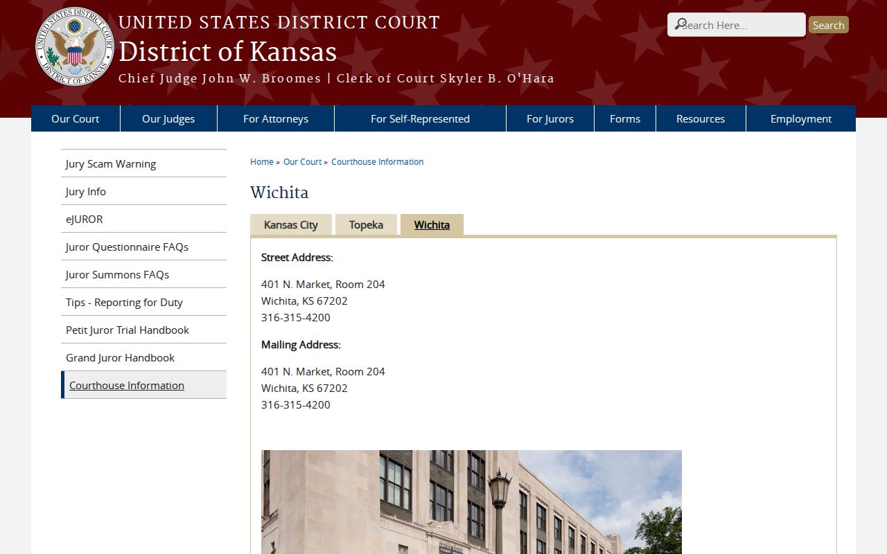 Bluff City court docket route to Wichita federal courthouse