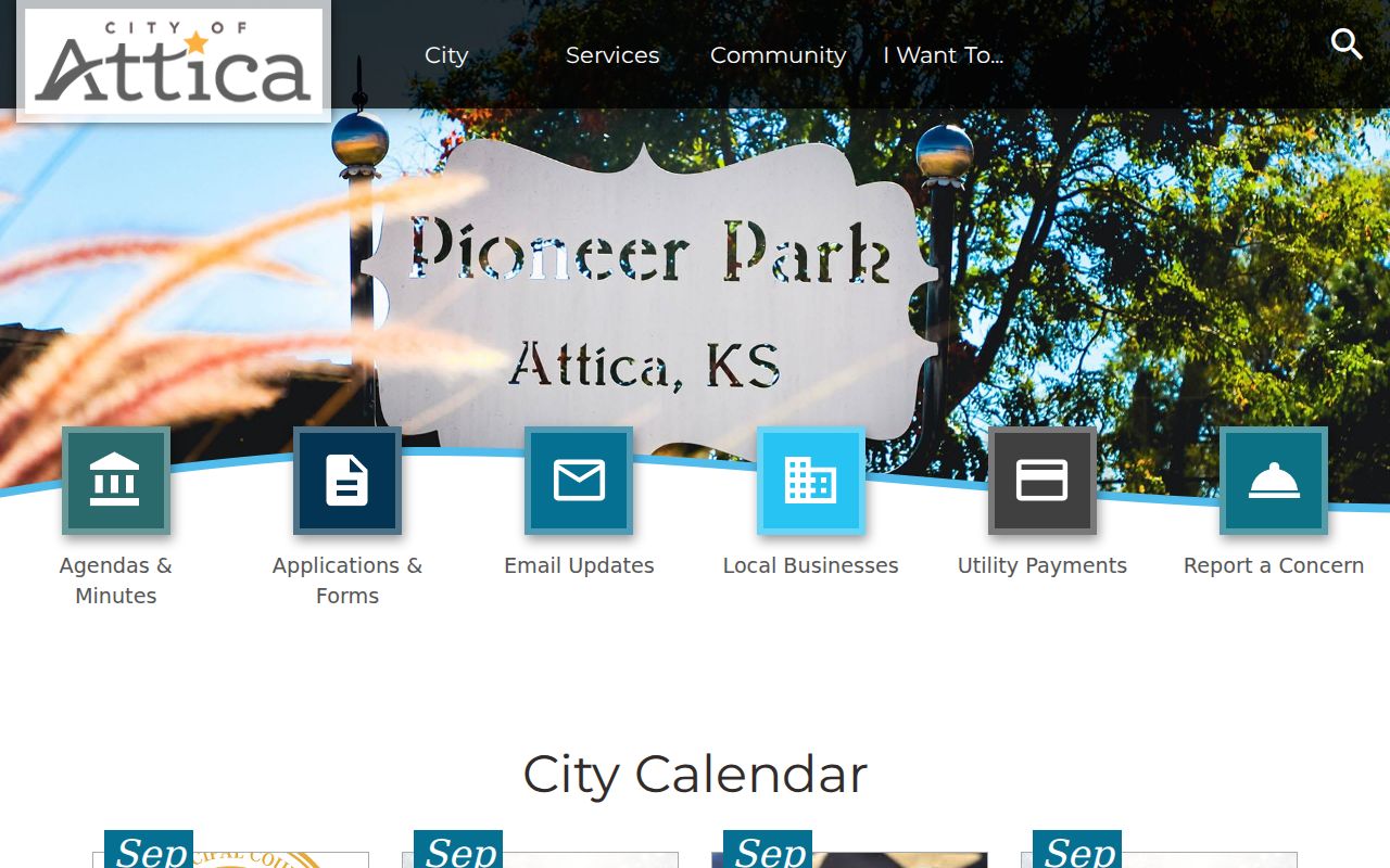 Official Attica city page for municipal traffic access